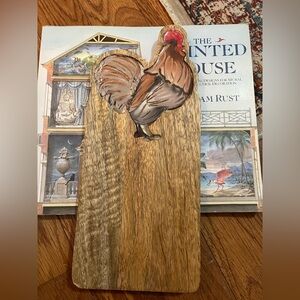 Mud Pie Rooster Enamel Wood Board